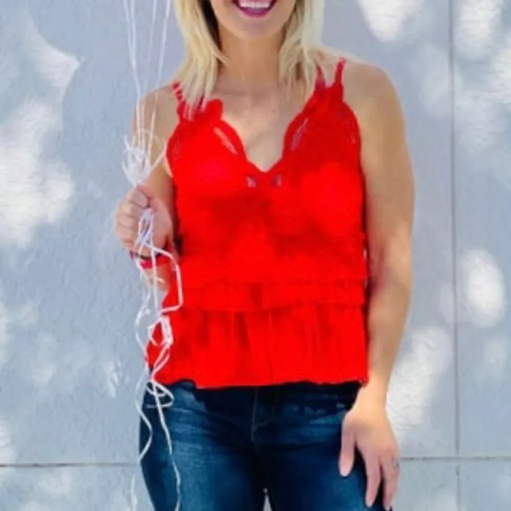 NWT - Women’s Red Bralette Tank Top - Size Small